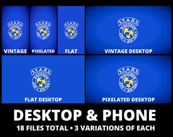 RESIDENT EVIL Retro Wallpaper Pack Phone & Desktop (Instant