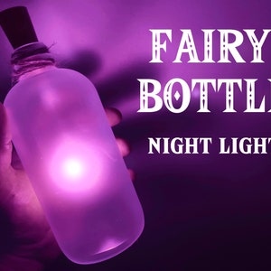 Fairy Bottle Lamp - Video Game Replica - Poe - Fantasy LED Night Light - Frosted Bottle - Inspired By Legend of Zelda