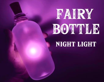 Fairy Bottle Lamp - Video Game Replica - Poe - Fantasy LED Night Light - Frosted Bottle - Inspired By Legend of Zelda