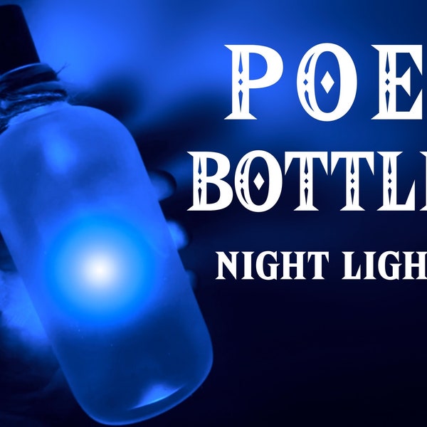 Poe Bottle Lamp - Video Game Replica - Fairy Fantasy LED Night Light - Frosted Bottle - Inspired By Legend of Zelda
