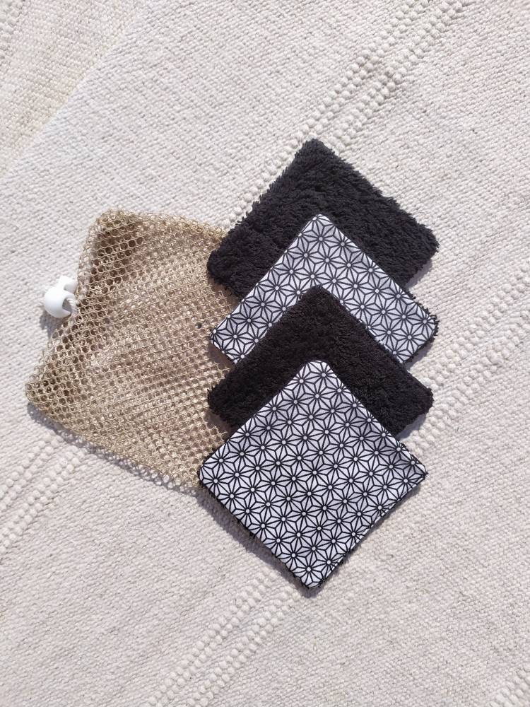 Lot 4 Lingettes Démaquillantes Lavable - Zéro Déchet Écologique