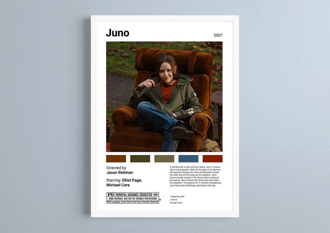 Juno | Elliot Page | Jason Reitman | Small Retro Movie Printable Poster ...