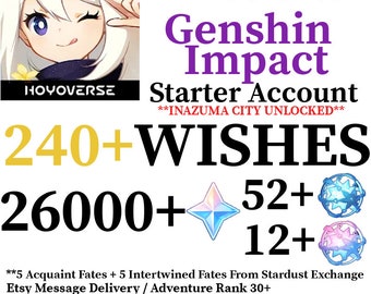 AMERICA/NA 26000+ Primogems Fates Genshin Impact Reroll Starter Account
