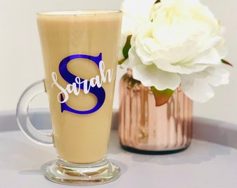 Personalised Latte Coffee Glass Bridesmaid Gift 