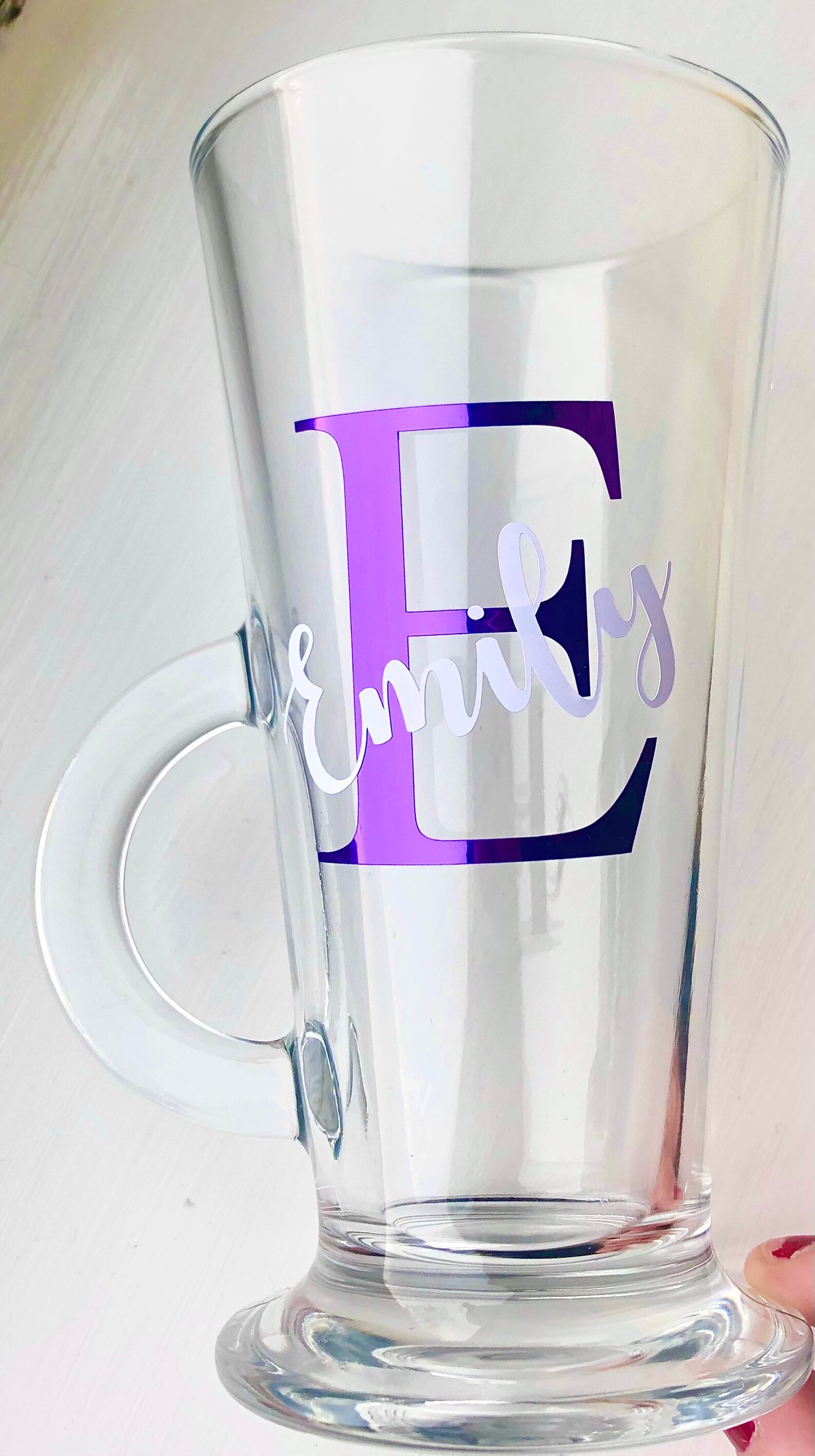 Personalised Latte Glass Mug Hot Chocolate Cup Coffee Custom Etsy