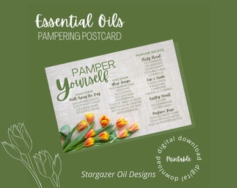 Essential Oils Pampering Recipe Card