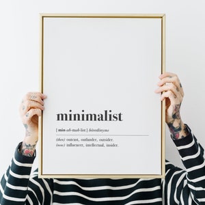 Minimalist definition; then now; outcast outlander outsider, influencer intellectual insider | Scandinavian decor, PRINTABLE quotes wall art