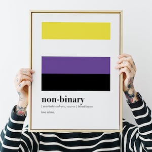 Non-binary pride print, Nonbinary gifts, Non binary art, Enby subtle, Love is love, Coming out idea, LGBTQIA Ally, PRINTABLE quotes wall art