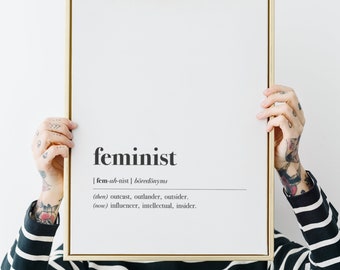 Définition féministe; alors maintenant; outsider outlander outlander, influenceur intellectuel initié | Décor scandinave, PRINTABLE citations art mural
