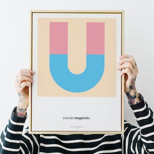letter U subtle trans poster transgender pride wall art queer gifts for gay kids affirmation cards printable MTF FTM transmasc LGBTQIA+ ally