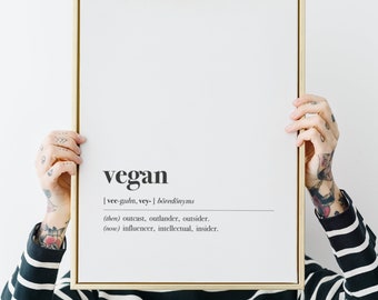 Définition végétalienne; alors maintenant; outsider outlander outlander, influenceur intellectuel initié | Décor scandinave, PRINTABLE citations art mural