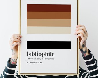 Bibliophile, Definition Print, INSTANT PRINTABLE DOWNLOAD, Dictionary Wall Art, Book Lovers Gift, Minimalist Poster, Wall Decor Printable