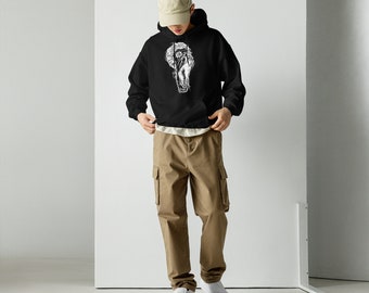 White German Expressionist Woodcut Hoodie