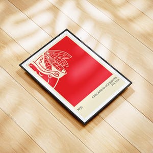 Chicago Black Hawks NHL Poster - Personalized Hockey Wall Art Print, Gift for NHL Fans, Vintage Sports Decor for Home, Office or Man Cave
