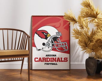 Arizona Cardinals NFL Helmet Poster - Vintage Wall Art for Football Fans, Arizona Cardinals Memorabilia, Man Cave Decor, Sports Themed Room