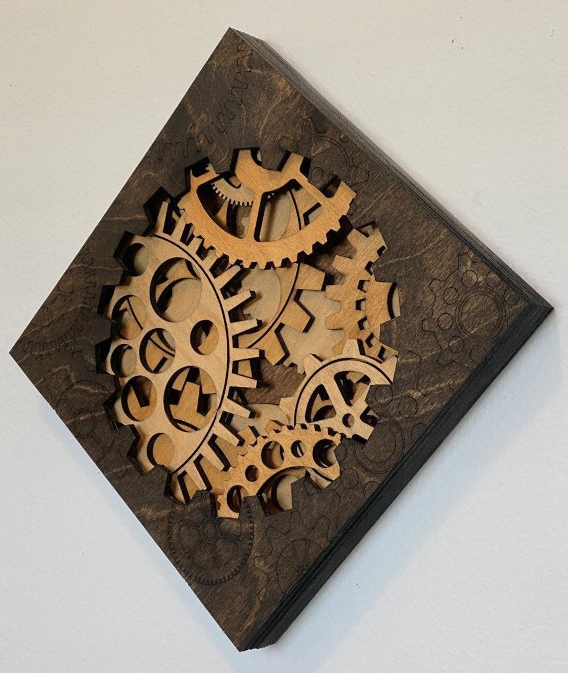 Gear Box Lasercut Wood Art Handcrafted Art Art Etsy