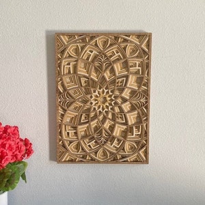 Bloom - Laser-cut Wood Art | Handcrafted Art | Uncommon Art | 3D Art |  Unique Art| All Natural Art | Rare Art| Mandala | Multilayered