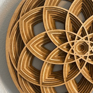 Spiral Mandala - Laser-cut Wood Art | Handcrafted Art | Uncommon Art | 3D Art |  Unique Spiral Art|  Rare Symmetry Art