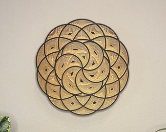 Swirl Mandala - Laser-cut Wood Art | Handcrafted Art | Uncommon Art | 3D Art |  Unique Spiral Art|  Rare Art| Mandala | Multilayered