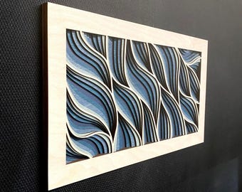 Sea Breeze - Wood Art | Handcrafted Ocean Art | Uncommon Art | 3D Art |  Unique Wave Art|  Rare Wood Art | Soothing Art