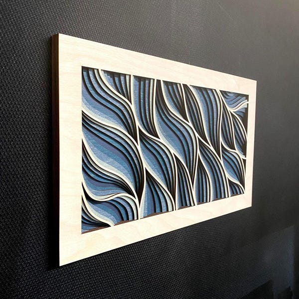 Sea Breeze - Wood Art | Handcrafted Ocean Art | Uncommon Art | 3D Art |  Unique Wave Art|  Rare Wood Art | Soothing Art