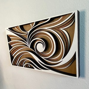 A Whirlwind - Laser-cut Wood Art | Handcrafted Art | Uncommon Art | 3D Art |  Unique Wind Art| All Natural Art | Rare Motion Art