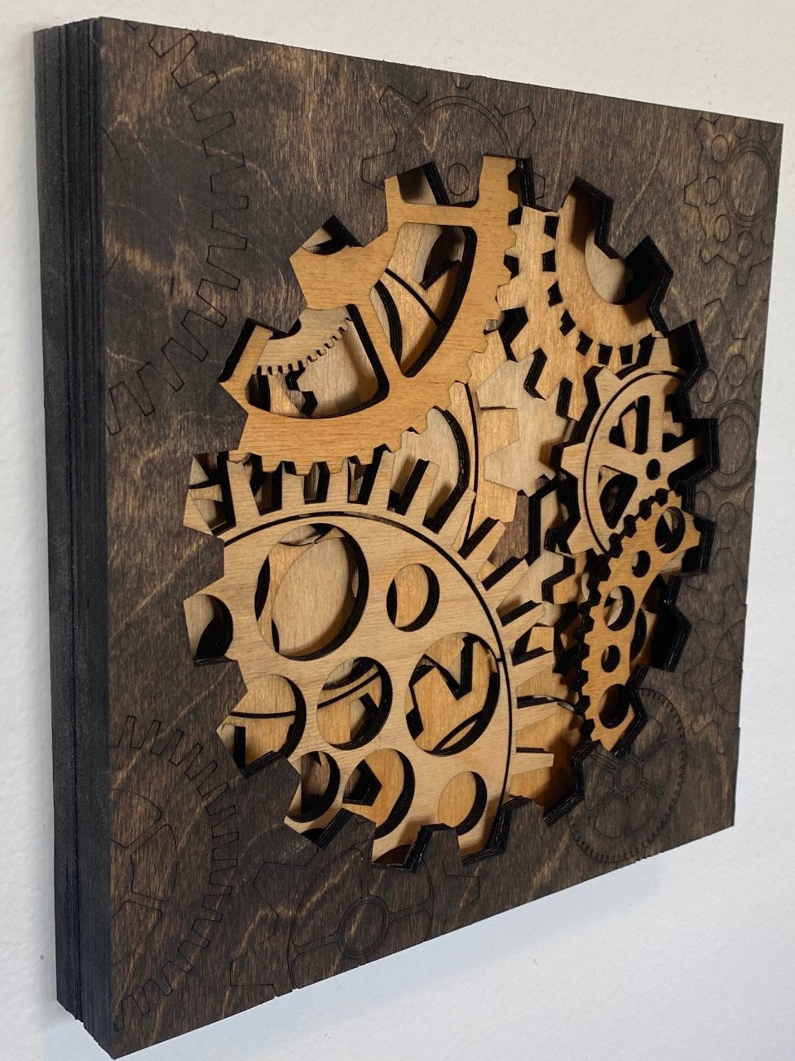 Gear Box Lasercut Wood Art Handcrafted Art Art Etsy