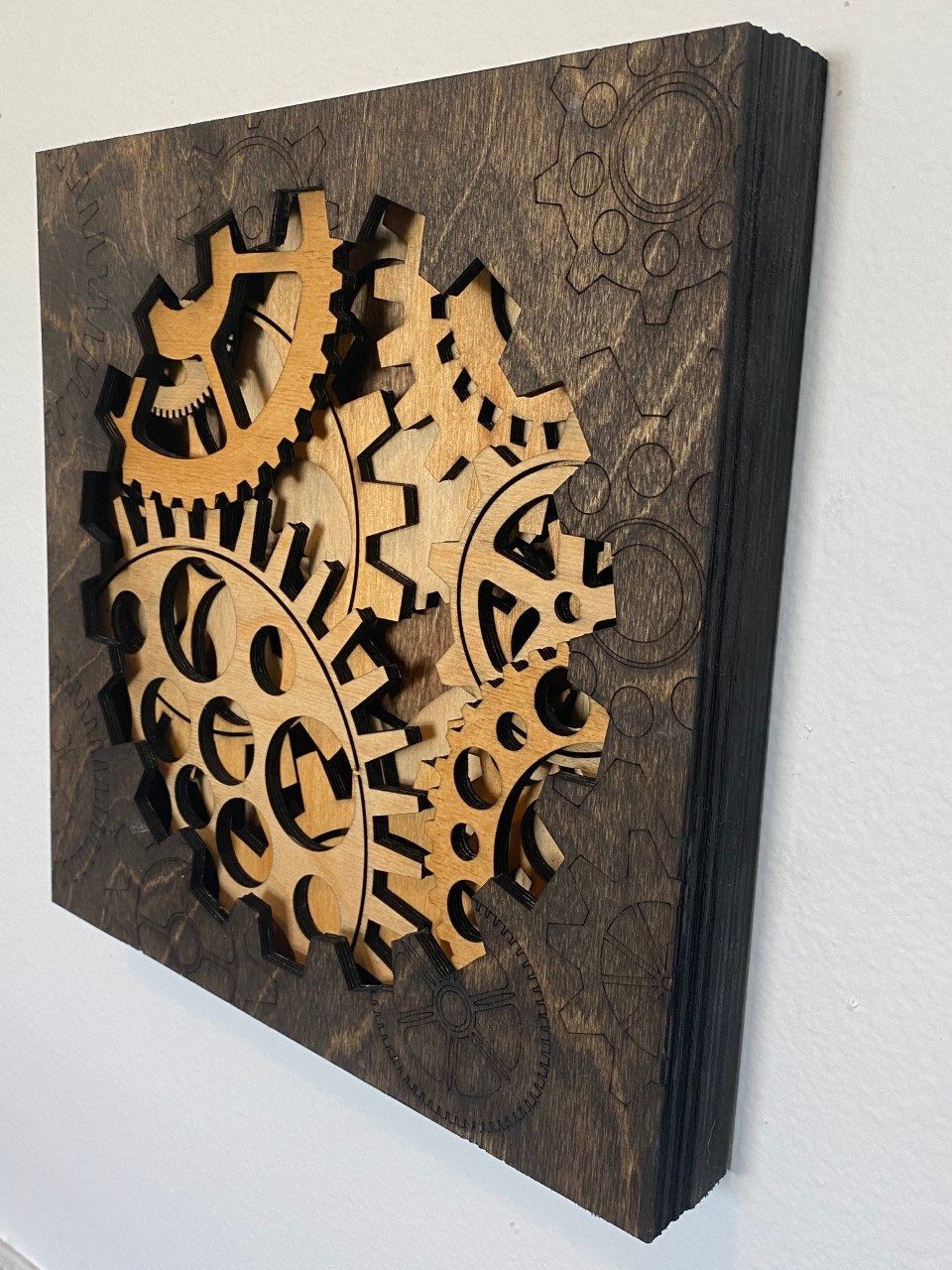 Gear Box Lasercut Wood Art Handcrafted Art Art Etsy Nederland