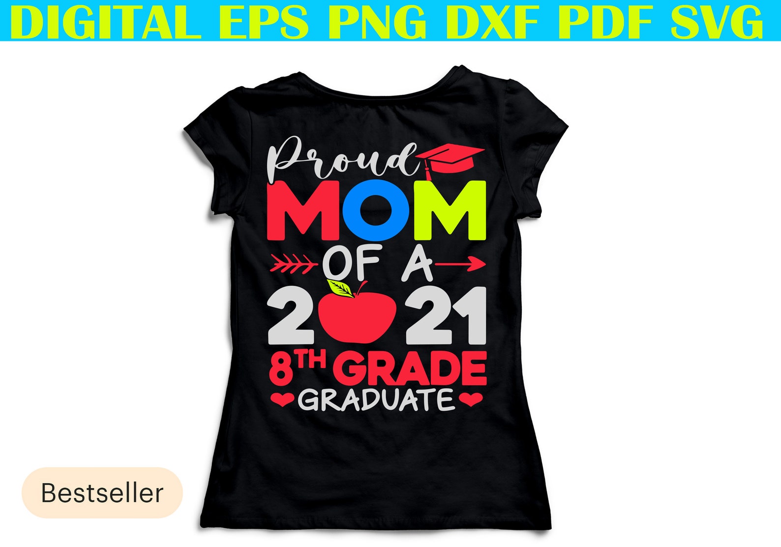 Download Proud Mom Of 2021 8Th Grade Graduate Svg Mother's Day | Etsy