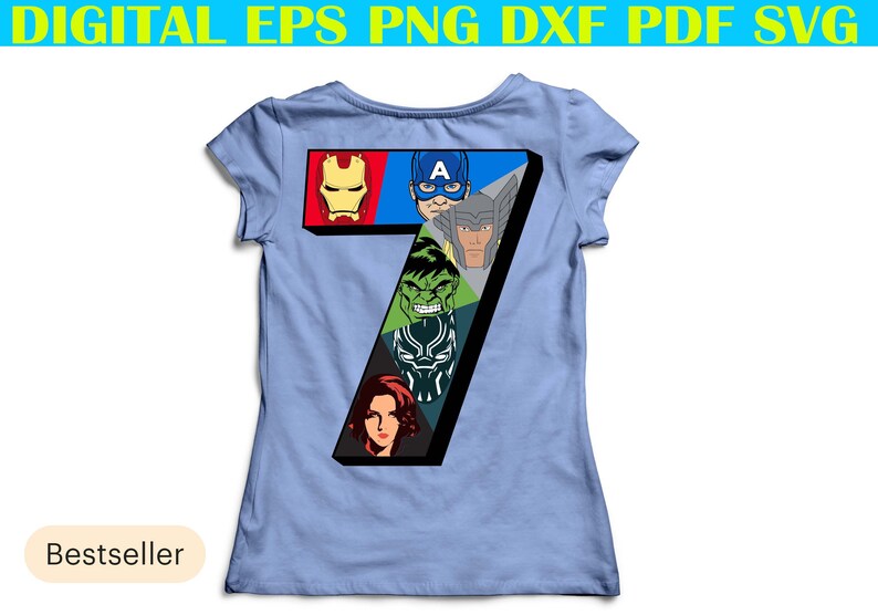 Download Marvel Avengers Comic Super Heroes 7th Birthday Svg Digital Cut File Cricut Design Svg Dxf Png Eps Dxf Digital Download File Digital Prints Art Collectibles Kromasol Com