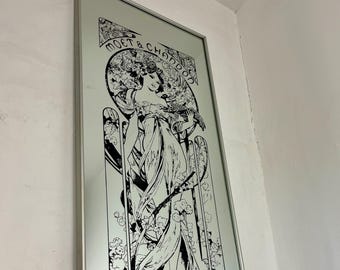 Moët & Chandon - Le Festival Du Champagne, Vintage Art Nouveau Mirror, Alphonse Mucha Advertising Picture
