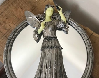 Lovely vintage art nouveau, lady mirror, designer, interior design, accessories, furnishings, retro gift, sign, fairytale,collectibles piece