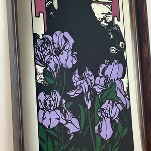 Amethyst is a famous Art Nouveau lithograph created by the Czech artist Alphonse Mucha in 1900. It is one of four works in his acclaimed "The Precious Stones" series, where each panel features a woman personifying a specific gemstone.