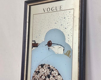 Vogue vintage art deco, advertising mirror, wall art, fashion art, interior design, chic style, style and glamour, retro collectibles piece