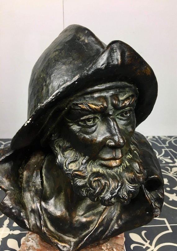 Antique Fisherman Bust With Bronze Finish - Etsy