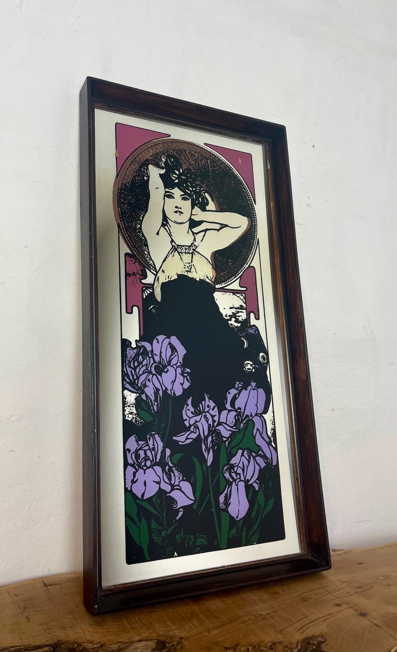 Amethyst is a famous Art Nouveau lithograph created by the Czech artist Alphonse Mucha in 1900. It is one of four works in his acclaimed "The Precious Stones" series, where each panel features a woman personifying a specific gemstone.