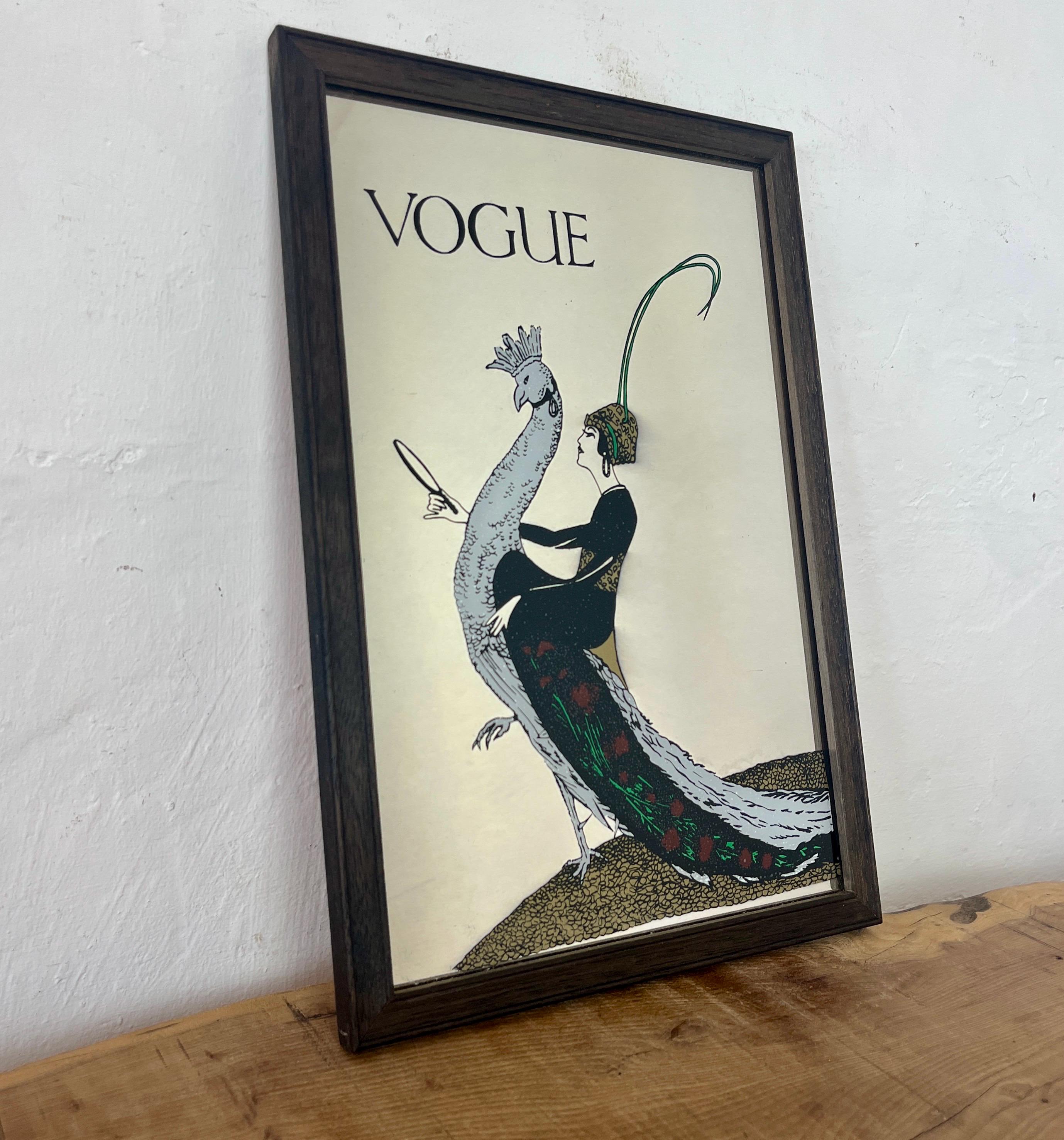 Beautiful Vintage Vogue Art Deco Mirror, Peacock Mirror, Picture