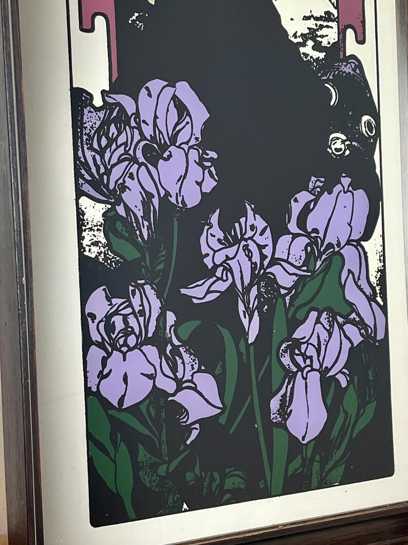 Amethyst is a famous Art Nouveau lithograph created by the Czech artist Alphonse Mucha in 1900. It is one of four works in his acclaimed "The Precious Stones" series, where each panel features a woman personifying a specific gemstone.