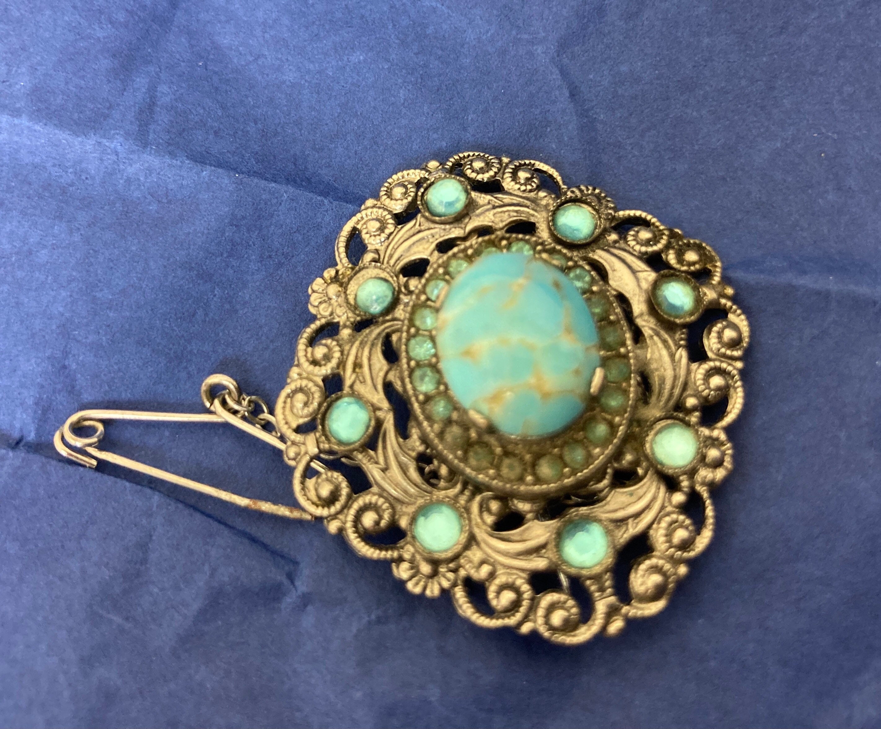 Beautiful Mid Century Art Nouveau, Renaissance Jewellery, Brooch, Turquoise Cabochon, Rhinestone, Gift for Her, Accessories, Fashion Design - Etsy Canada Beautiful Mid Century Art Nouveau, Renaissance Jewellery, Brooch, Turquoise Cabochon, Rhinestone, Gift for Her, Accessories, Fashion Design - Etsy Canada