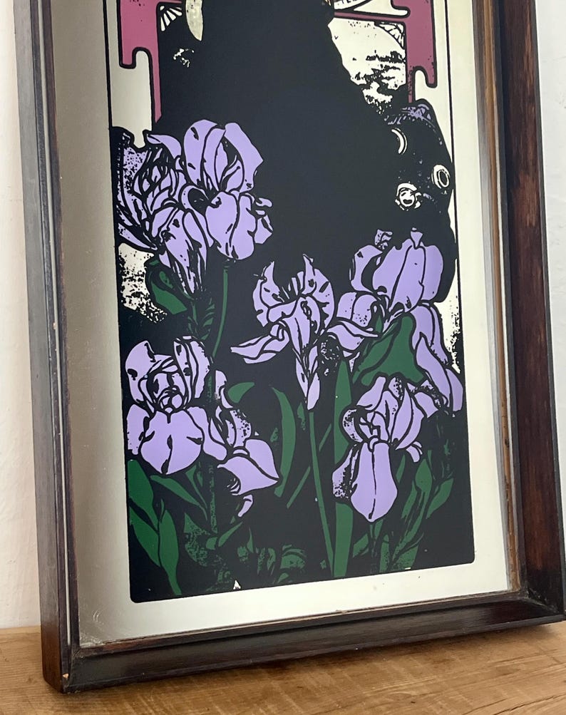 Amethyst is a famous Art Nouveau lithograph created by the Czech artist Alphonse Mucha in 1900. It is one of four works in his acclaimed "The Precious Stones" series, where each panel features a woman personifying a specific gemstone.