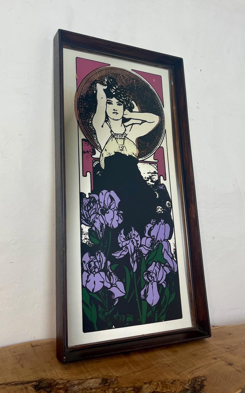 Amethyst is a famous Art Nouveau lithograph created by the Czech artist Alphonse Mucha in 1900. It is one of four works in his acclaimed "The Precious Stones" series, where each panel features a woman personifying a specific gemstone.