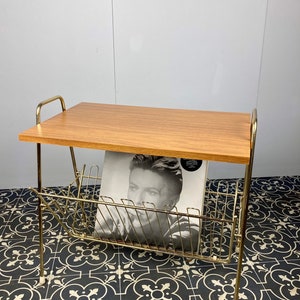 Vintage Wood Side Table Stool With Newspaper Stand Small Table Stand  Vintage Sofa Table 