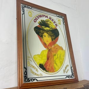 Olympia Beer Advertising Mirror, Vintage Beer Sign, Brewery And Pub Wall Art, Interior Design, Retro Gift, Picture, Collectibles Piece