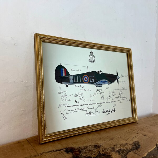 Vintage Hawker Hurricane Plane, mirror, memorabilia, Royal Air Force, RAF, military, historical, Keith Broomfield, World War 2