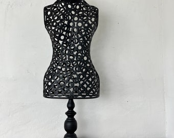 Beau mannequin de bijoux vintage pour femme, support pour ornements, modèle artistique, figurine en métal, mannequin de table, décoration d'intérieur, décoration d'appartement