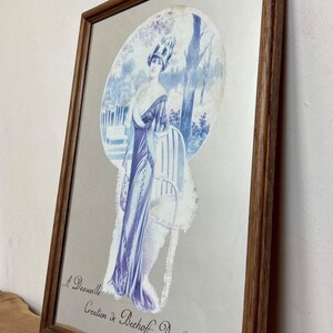 Stunning vintage French art nouveau, advertising, lady mirror, chic, interior design, furnishings, ornaments, lithographs,collectibles piece