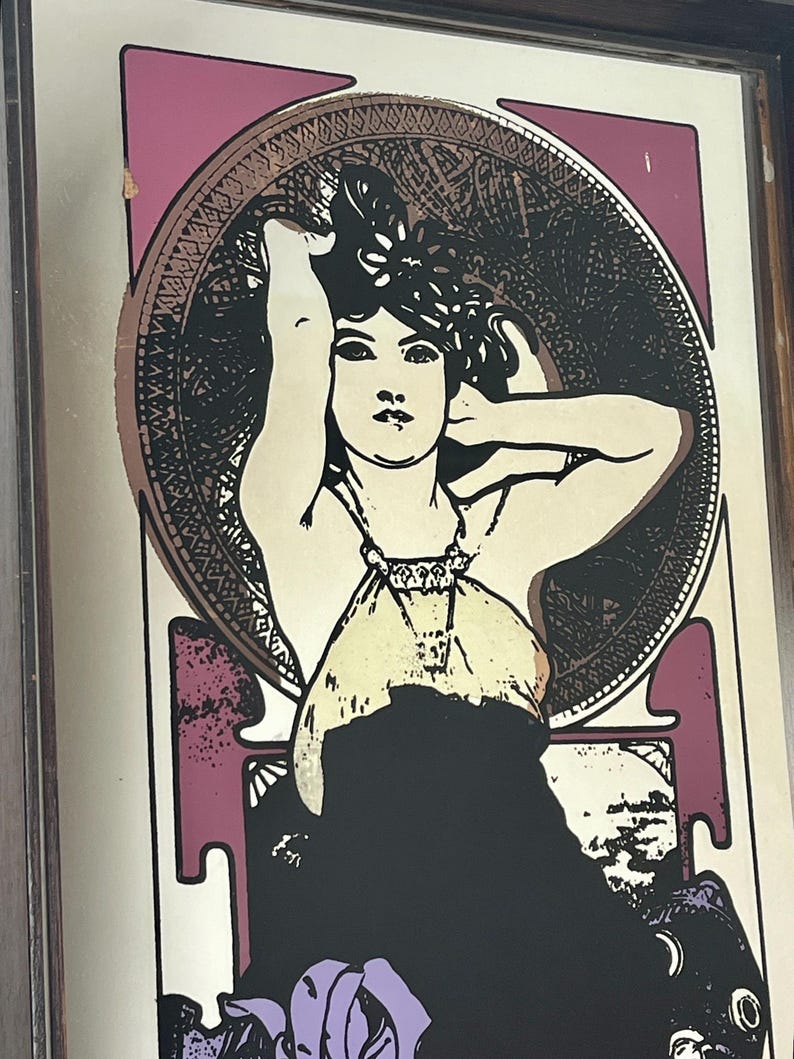 Amethyst is a famous Art Nouveau lithograph created by the Czech artist Alphonse Mucha in 1900. It is one of four works in his acclaimed "The Precious Stones" series, where each panel features a woman personifying a specific gemstone.