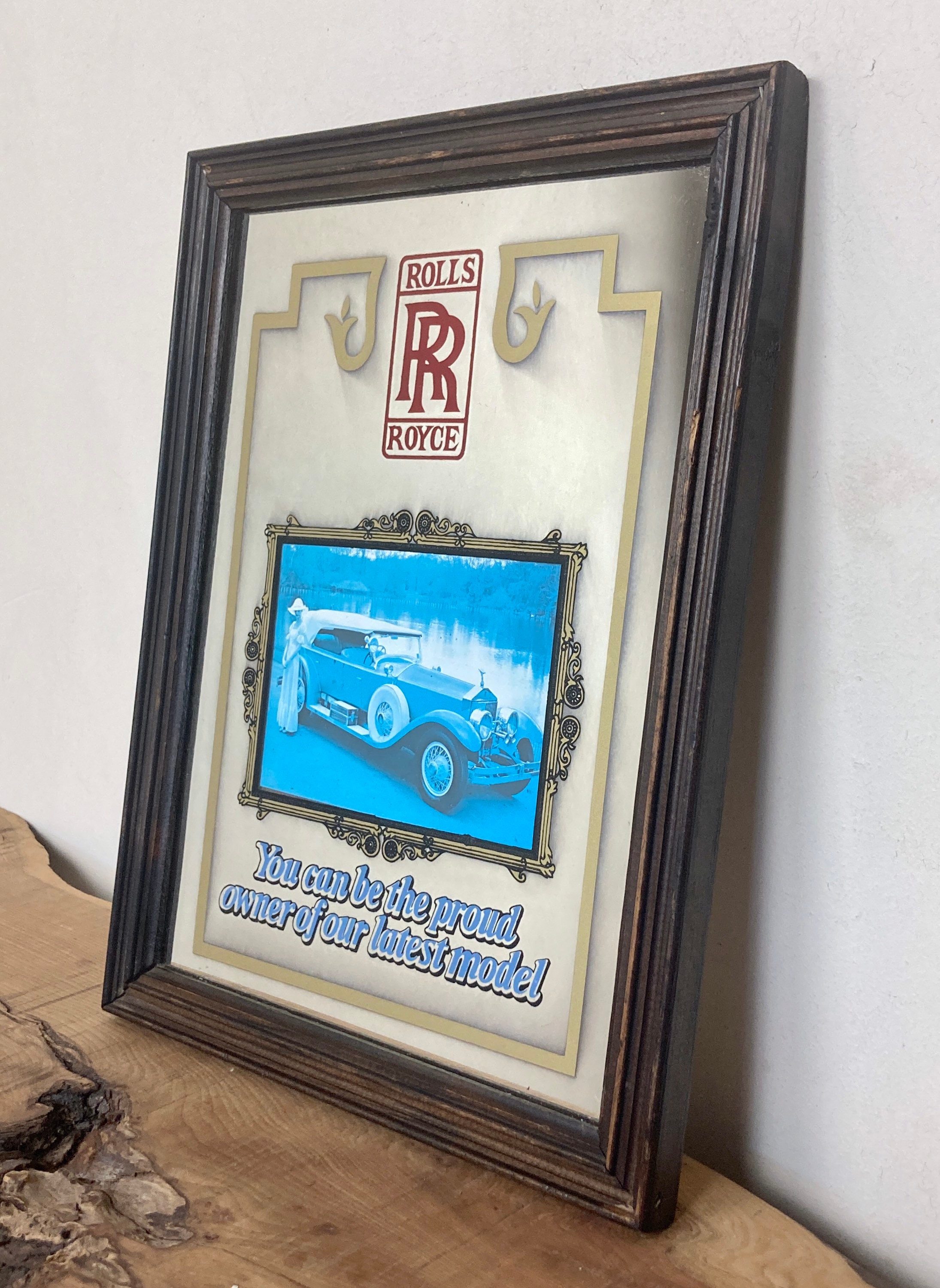 ロールスロイス アンティーク ミラー 絵画 パブミラー rolls royce