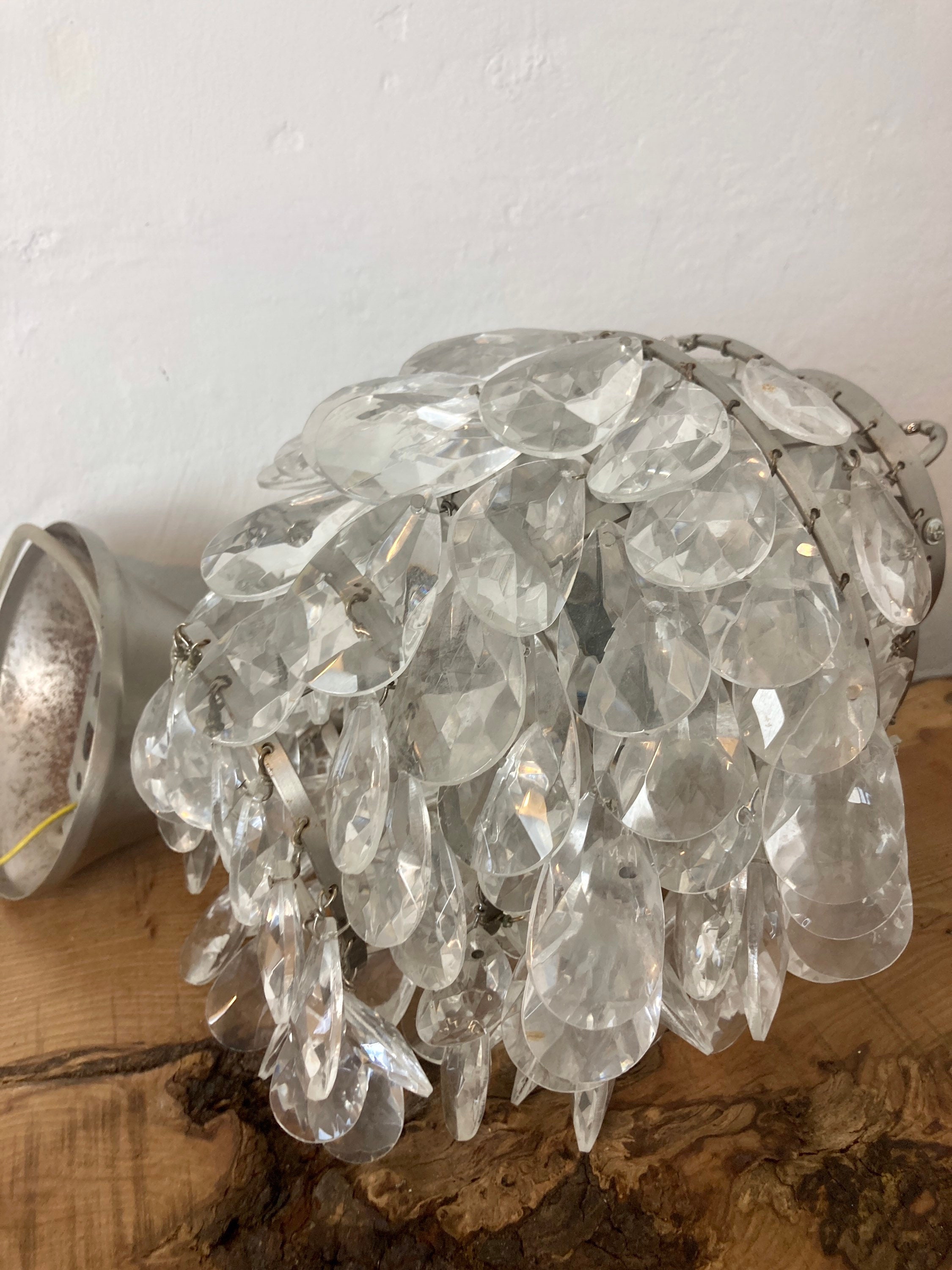 Vintage Laura Ashley Crystal Pendant Chandelier Ceiling Light