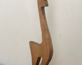 Vintage, Mid Century, Modern Style, Abstract, Carved Teak, Antelope Sculpture, Folk Art, 1950s, interior design, ornaments, retro style